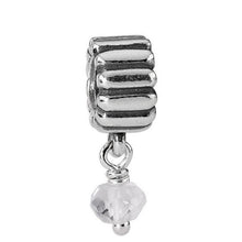 Load image into Gallery viewer, Pandora Retired Sterling Silver Quartz April Birthstone Dangle - 790166BK
