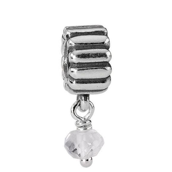 Pandora Retired Sterling Silver Quartz April Birthstone Dangle - 790166BK