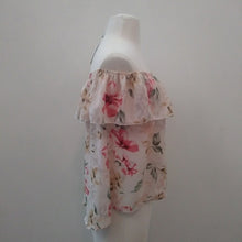 Load image into Gallery viewer, Hollister Off the Shoulder Sleeveless Top, Off White Multi, Size Medium
