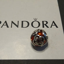 Load image into Gallery viewer, Pandora Red Orange Zen Charm Bead 790491en14 Sterling Silver ALE…
