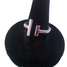 Load image into Gallery viewer, Sterling Silver Double Bar Ring 925, size 6
