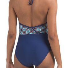 Load image into Gallery viewer, SEA ANGEL Surplice One-piece Swimsuit, Blue, size Medium
