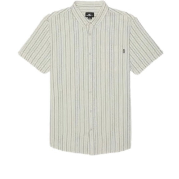 O'Neill Slausen Short Sleeved Button Down Shirt, Bone, Large