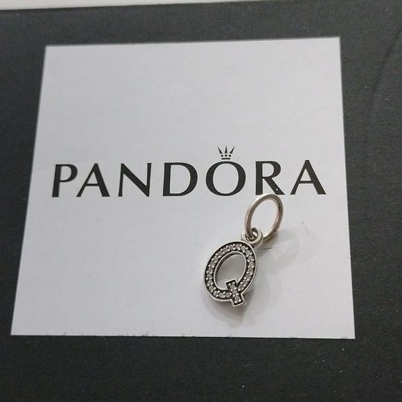 Pandora Retired Sterling Silver Alphabet Letter Q Dangle w/ CZs 791329cz