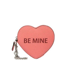 Load image into Gallery viewer, Coach Valentine Heart Coin Case With Be Mine And Xoxo Motif, SV/Bright C…
