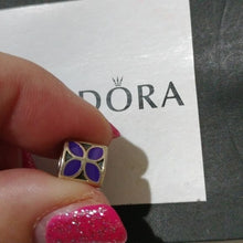 Load image into Gallery viewer, Pandora Retired Purple Violet Enamel Flower w/ Sterling Silver Bead - 790437en02
