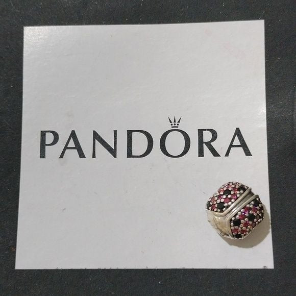 Pandora Sterling Silver Ladybug Animal Bead w/ Red and Black Zirconia - 791484C