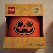 Load image into Gallery viewer, Lego Pumpkin + Skeleton Small Storage Heads Halloween
