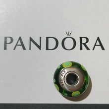 Load image into Gallery viewer, Pandora Retired Sterling Silver Green Bubbles Murano Glass Bead - 790696
