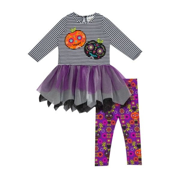 Emily Rose Girl's Applique Halloween Tutu Tunic & Legging Set, 4T