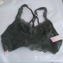 Load image into Gallery viewer, Candie&#39;s Juniors Eyelash Lace Bralette, Palm Olive,  X-Large
