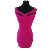 Load image into Gallery viewer, Janette Fashion Body Con Dress with Cutouts, Hot Pink, Size Medium
