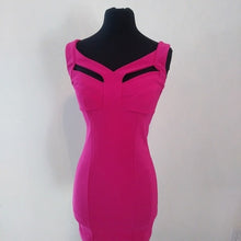 Load image into Gallery viewer, Janette Fashion Body Con Dress with Cutouts, Hot Pink, Size Medium
