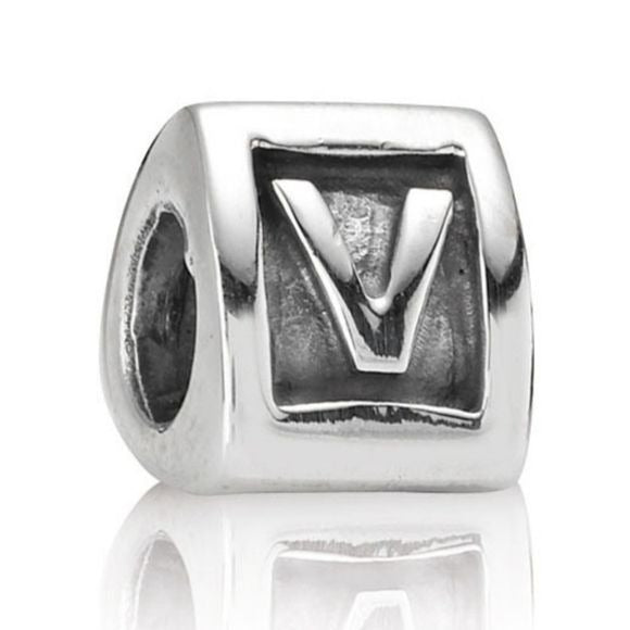 Pandora Sterling Silver Initial V Triangular Letter Charm ALE Retired 790323V