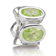 Load image into Gallery viewer, Pandora Retired Sterling Silver with Lime Zirconia Oval Lights Bead - 790311CZL
