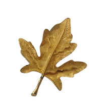 Load image into Gallery viewer, Vintage BSK Goldtone Metal Leaf Brooch
