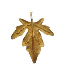 Load image into Gallery viewer, Vintage BSK Goldtone Metal Leaf Brooch
