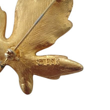 Load image into Gallery viewer, Vintage BSK Goldtone Metal Leaf Brooch

