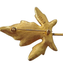 Load image into Gallery viewer, Vintage BSK Goldtone Metal Leaf Brooch
