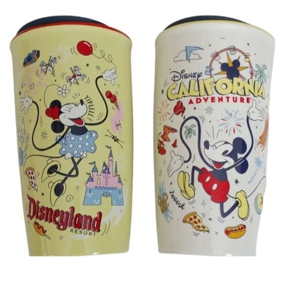 Starbucks Disneyland & California Adventure Porcelain Travel Mugs, Set of 2