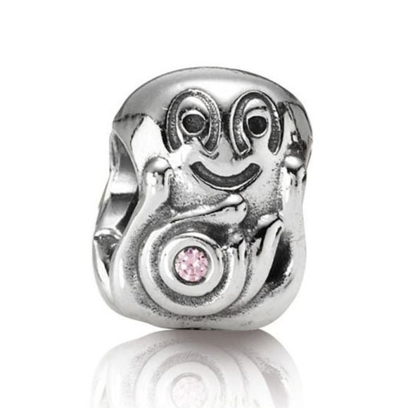 Pandora Sterling Silver Octopus Animal Bead with Pink Zirconia - 790447PCZ