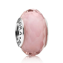 Load image into Gallery viewer, Pandora Sterling Silver Pink Fascinating Faceted Murano Glass Charm - 791068
