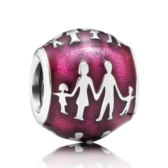 Pandora Sterling Silver Family Silhouettes Charm w/Violet Enamel - 791399en62