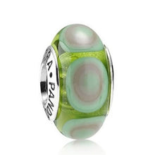 Load image into Gallery viewer, Pandora Retired Sterling Silver Green Stepping Stones Murano Glass Bead - 790913
