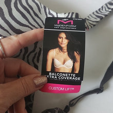 Load image into Gallery viewer, Maidenform Self Expressions iFit Lace Balconette Bra, Fuzzy Black Zebra, 40C
