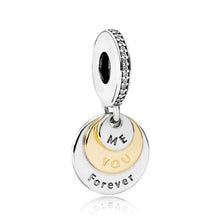 Load image into Gallery viewer, Pandora Sterling Silver and 14K Gold You and Me Forever Dangle Charm 791979cz
