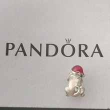 Load image into Gallery viewer, Pandora Sterling Silver Christmas Puppy Dog Charm w/ Red Enamel 791769en39
