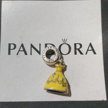 Load image into Gallery viewer, Pandora Ster Silver Belle&#39;s Dark Yellow Dress Disney Princess Dangle 791576enmx
