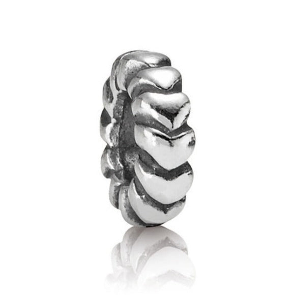 Pandora Retired Sterling Silver Heart Row Spacer  790204