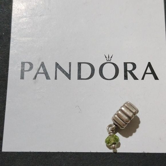 Pandora Retired Sterling Silver Peridot August Birthstone Dangle - 790166PE