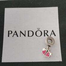 Load image into Gallery viewer, Pandora Retired Sterling Silver and 14K Gold Love Dangle with Red Enamel - 79043
