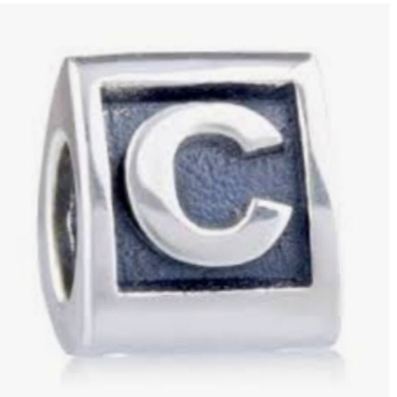 Pandora Sterling Silver Initial C Triangular Letter Charm ALE Retired 790323C