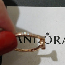 Load image into Gallery viewer, Pandora Rose Sparkling Wishbone Heart Ring w/ Clear Zirconia - 189302C01
