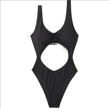 Load image into Gallery viewer, Victoria's Secret Pink RUSCHED FRONT ONE-PIECE, Black, Size Large
