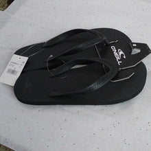 Load image into Gallery viewer, O&#39;Neill Friction Flip Flop Sandals, Black, Size 8
