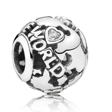 Load image into Gallery viewer, Pandora Sterling Silver Around the World Travel Charm w/ Clear Zirconia 791718cz
