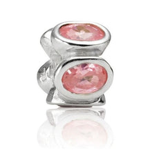 Load image into Gallery viewer, Pandora Retired Sterling Silver with Pink Zirconia Oval Lights Bead - 790311PCZ
