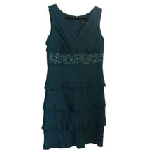 Load image into Gallery viewer, Dress Barn Collection Embroidered + Beaded Dress in Dark Teal, Size 8
