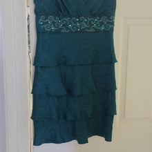 Load image into Gallery viewer, Dress Barn Collection Embroidered + Beaded Dress in Dark Teal, Size 8
