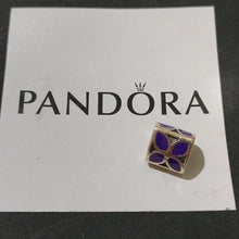 Load image into Gallery viewer, Pandora Retired Purple Violet Enamel Flower w/ Sterling Silver Bead - 790437en02
