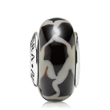 Load image into Gallery viewer, Pandora Sterling Silver Black + Grey Giraffe Animal Murano Glass Charm 790942
