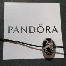 Load image into Gallery viewer, Pandora Sterling Silver Black + Grey Giraffe Animal Murano Glass Charm 790942
