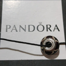 Load image into Gallery viewer, Pandora Sterling Silver Black + Grey Giraffe Animal Murano Glass Charm 790942
