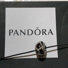 Load image into Gallery viewer, Pandora Sterling Silver Black + Grey Giraffe Animal Murano Glass Charm 790942
