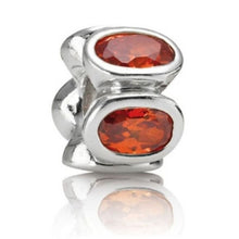 Load image into Gallery viewer, Pandora Retired Sterling Silver with Orange Zirconia Oval Lights Bead - 790311OC
