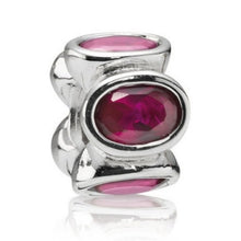 Load image into Gallery viewer, Pandora Retired Sterling Silver with Synthetic Ruby Oval Lights Bead - 790311SRU
